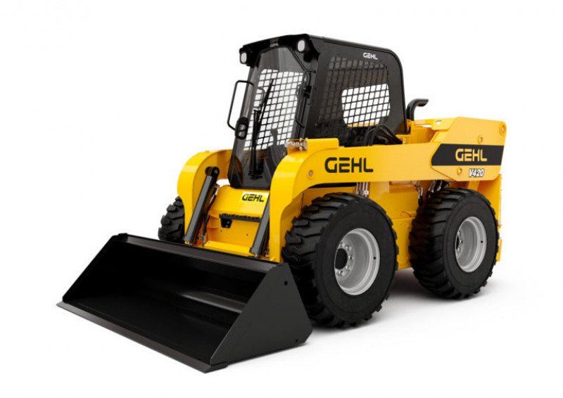 mustang track loader on a white background