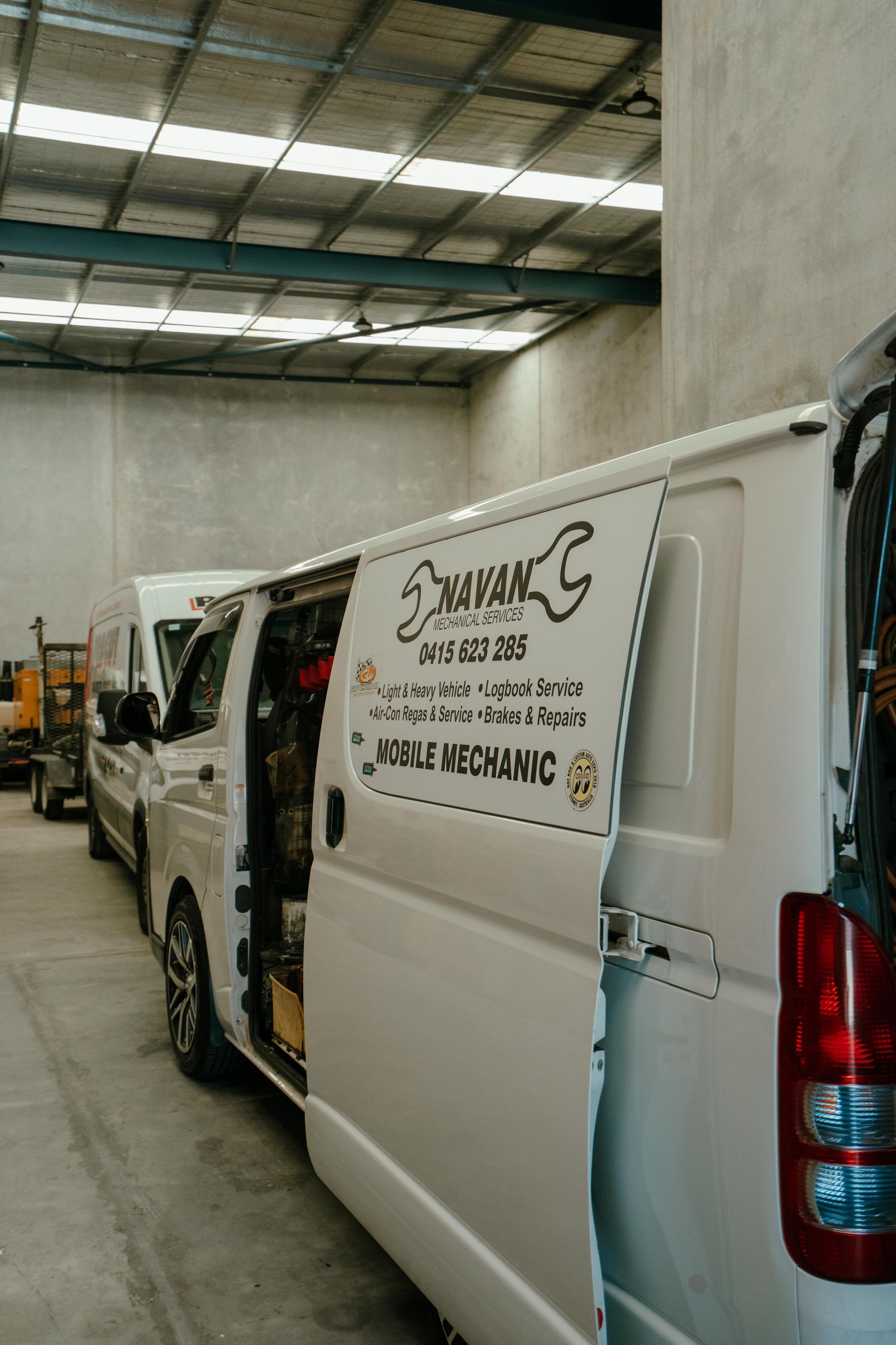 White van with