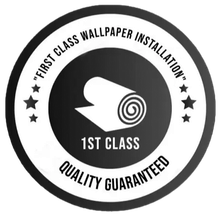 A circular black and white logo for