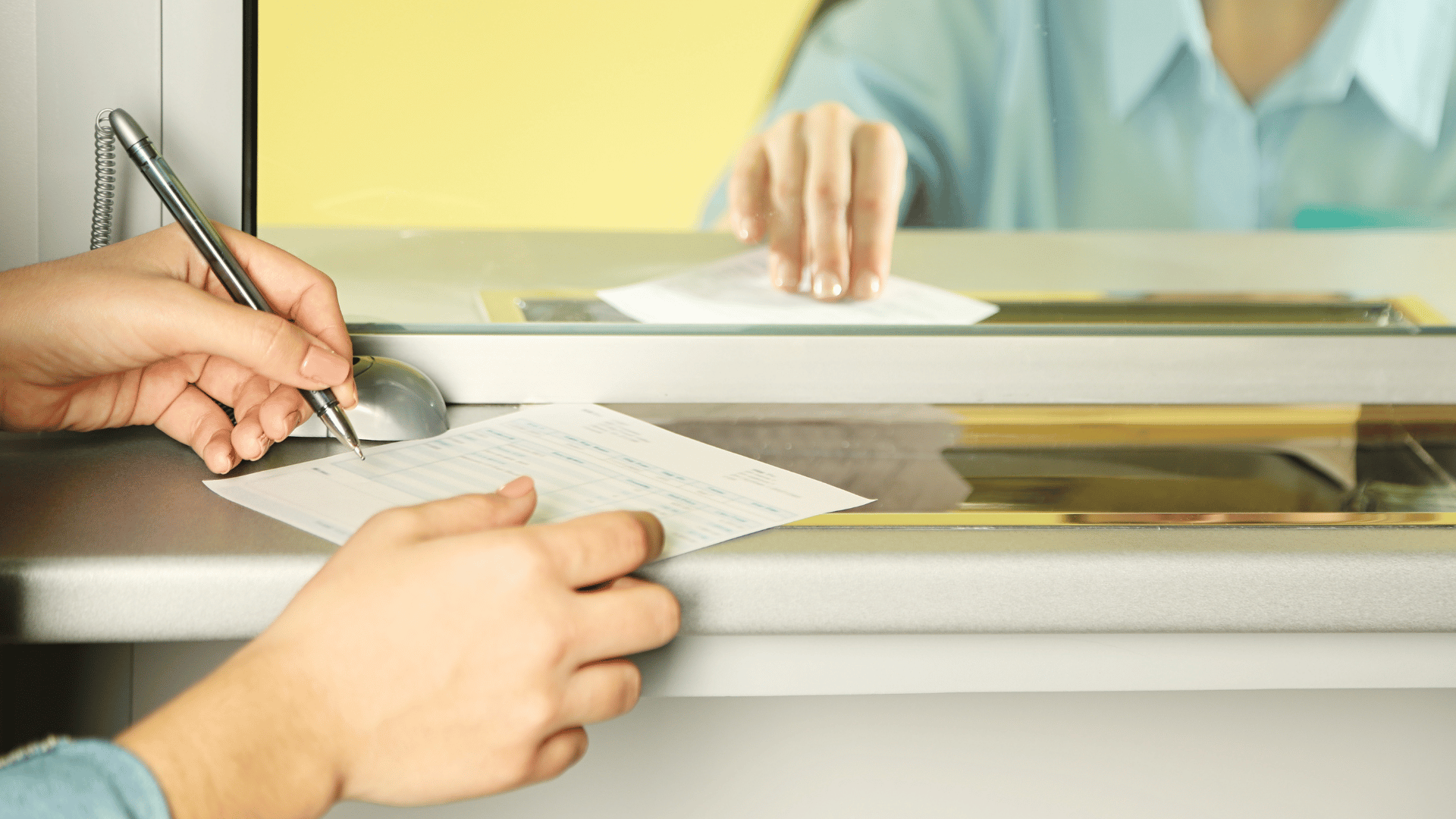Bank reviewing an out-of-state check before cashing