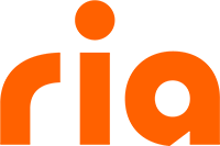 Orange “ria” logo on a white background