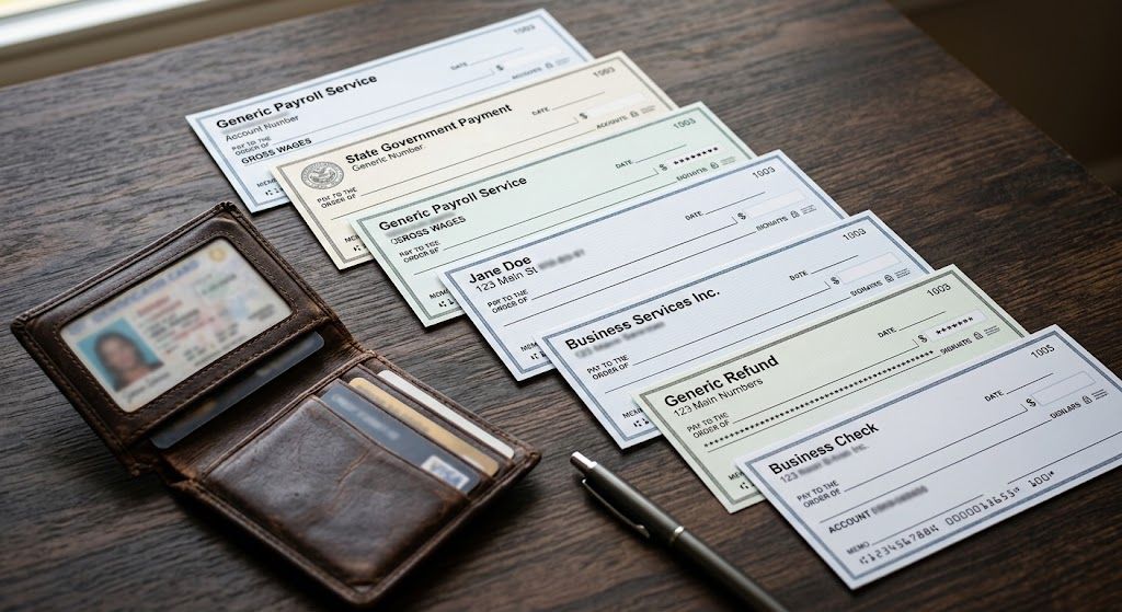 Different types of checks accepted for Waterford check cashing