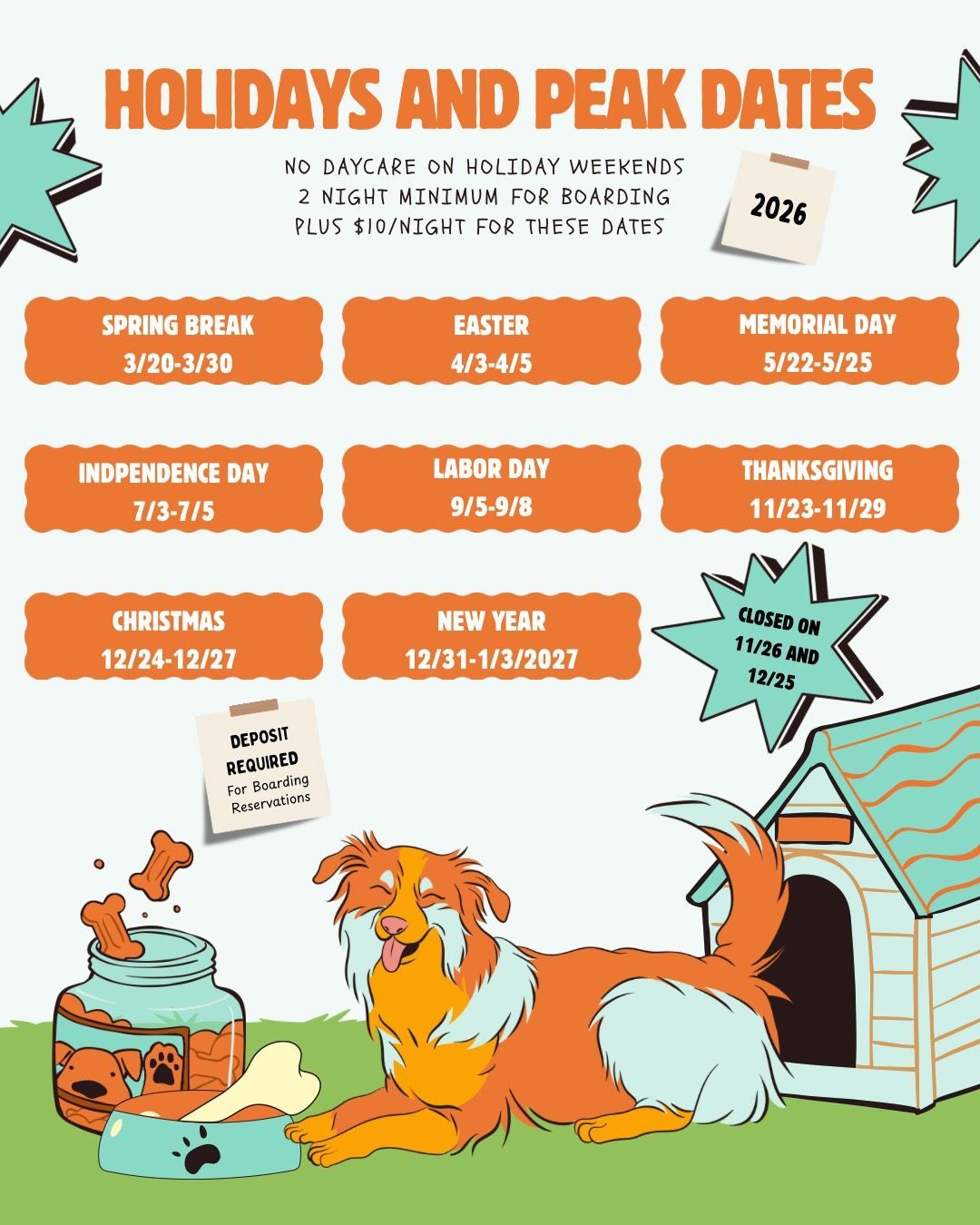 Infographic of 2026 holiday