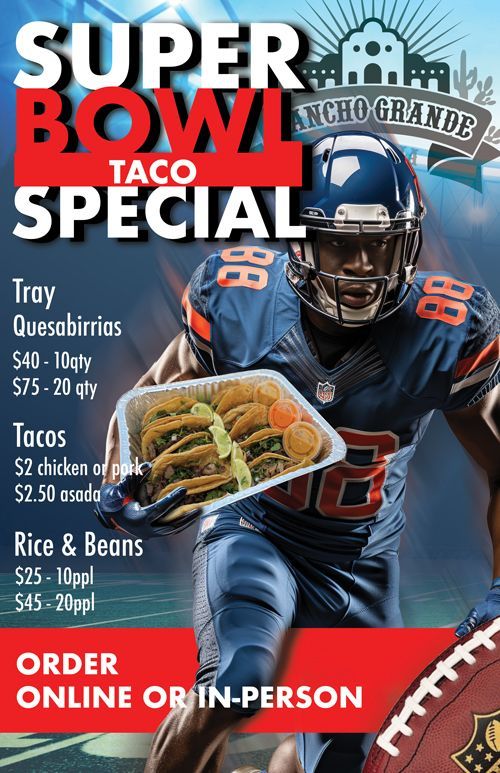 A football player is holding a tray of food.