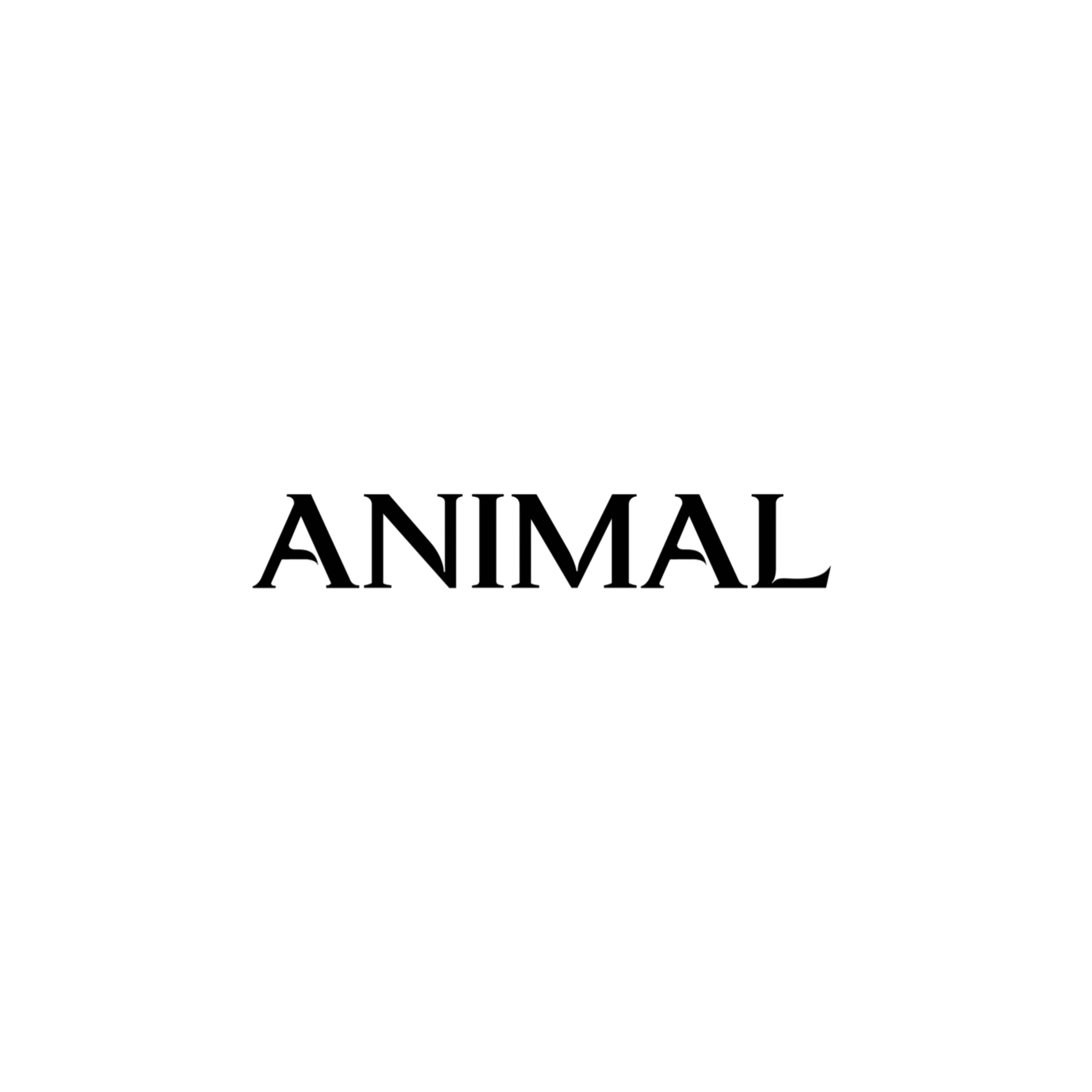 Texto "ANIMAL" en fuente sans-serif, centrado sobre fondo blanco.