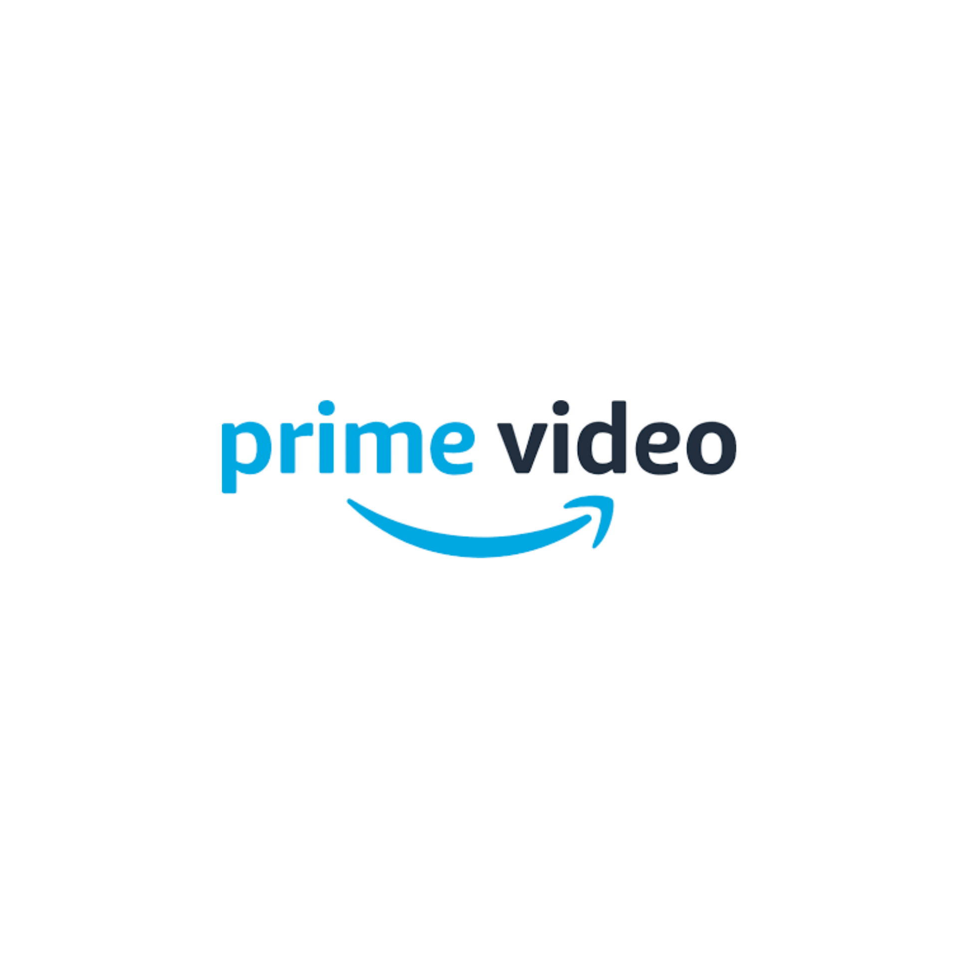 Logotipo de Amazon Prime Video: Texto azul con una flecha curva debajo.