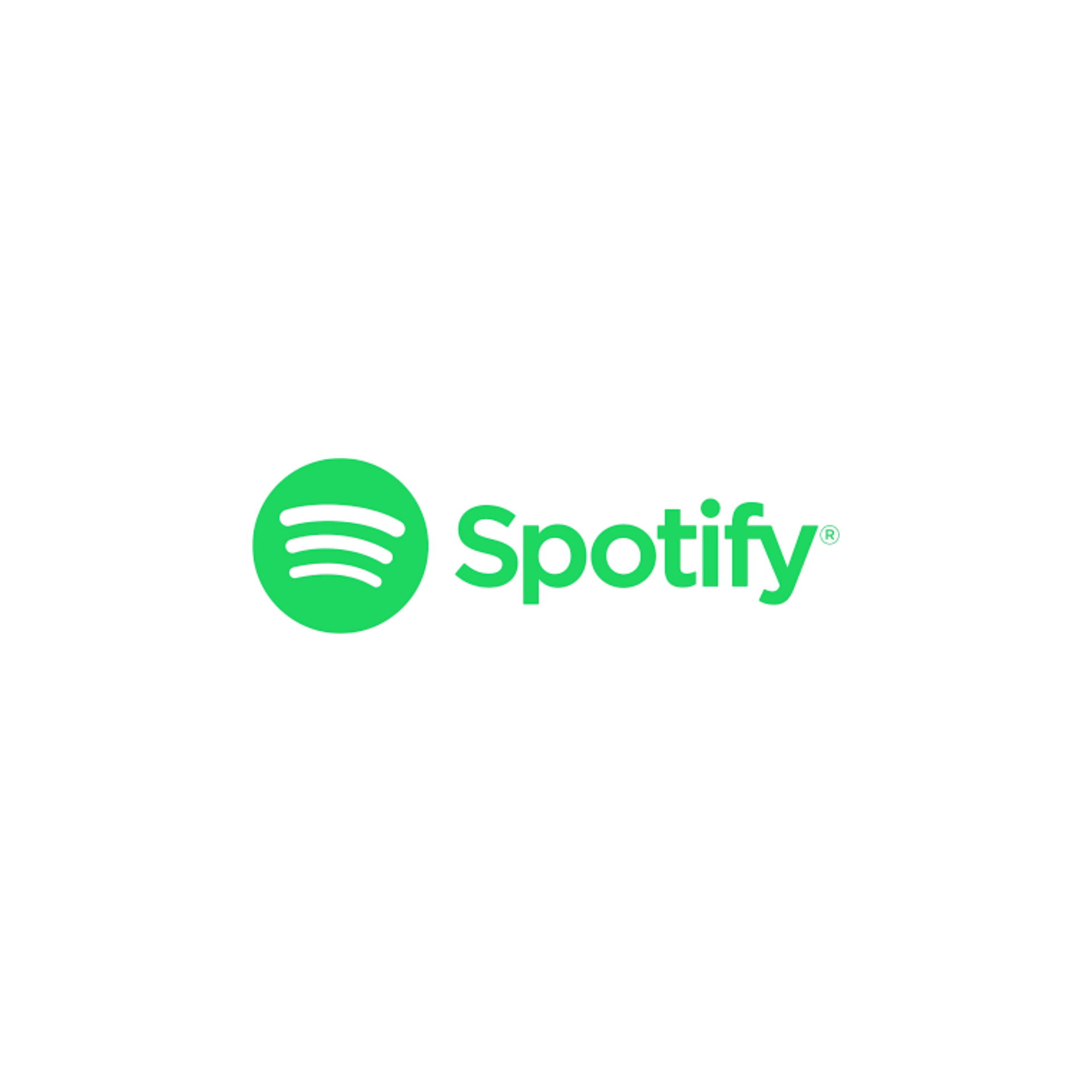 Logotipo de Spotify: círculo verde con tres líneas curvas a la izquierda de la palabra