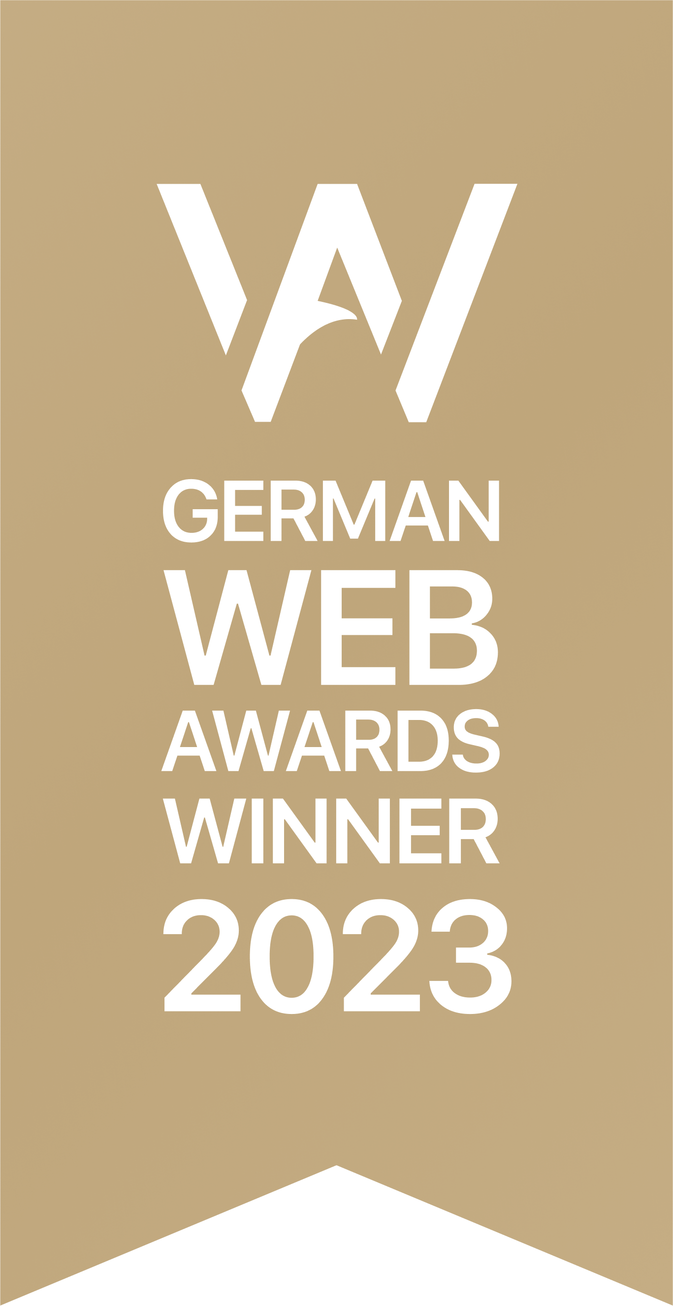 Ein Logo für den Gewinner des German Web Awards 2023.