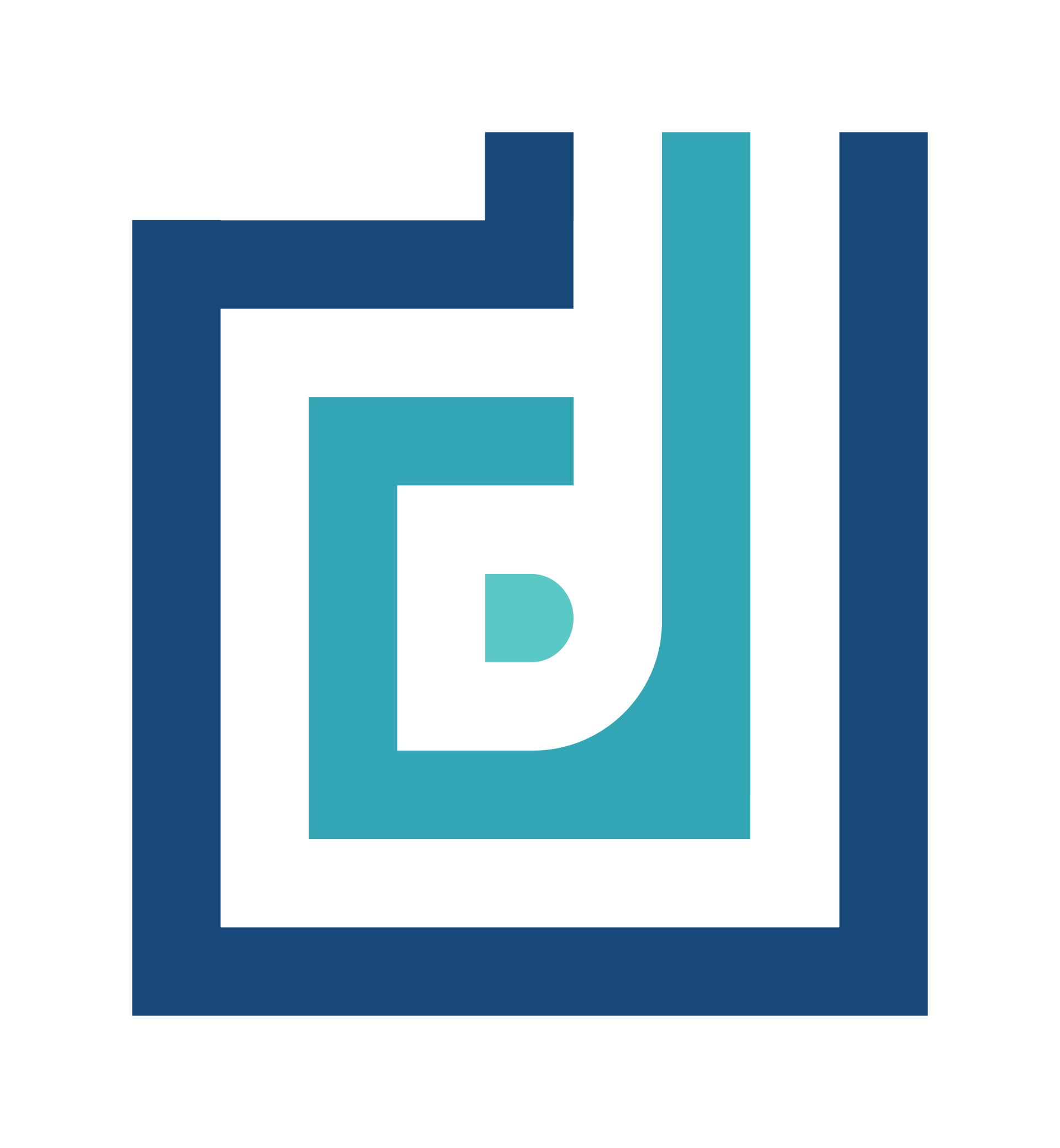 Blue and teal abstract letter 
