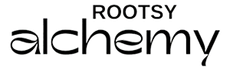 ROOTSY alchemy logo in black text on a white background