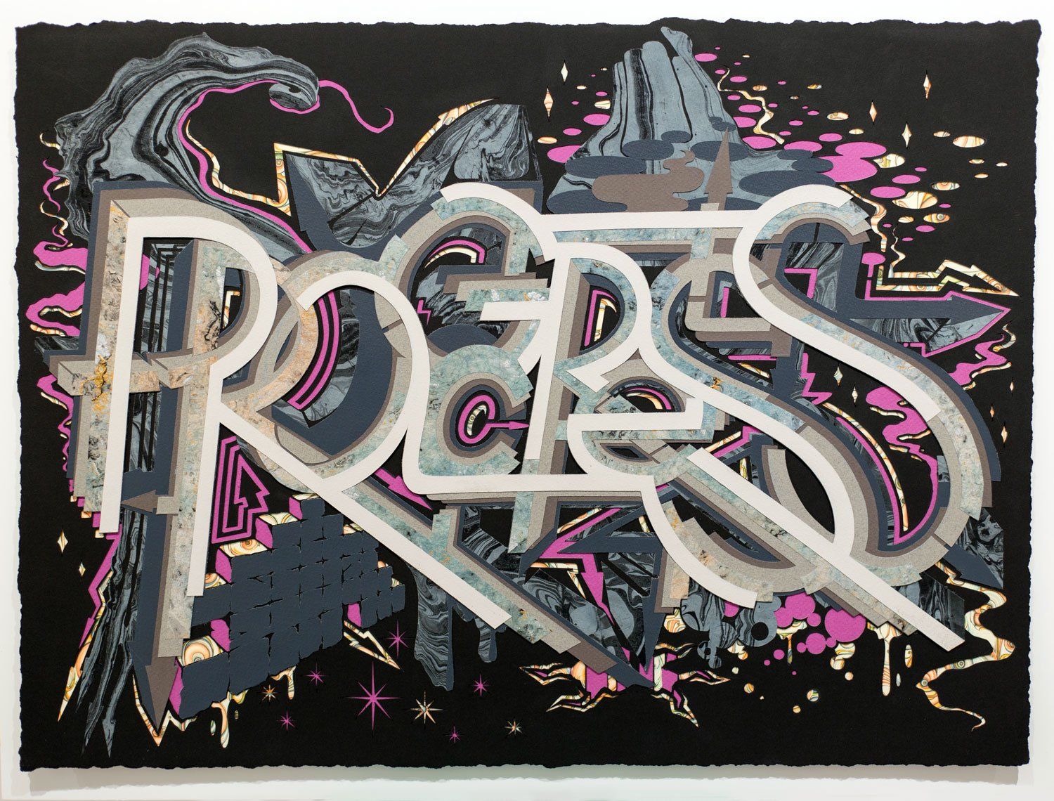 jurne graffiti artist hand cut paper collage process and progress carhartt wip gallery new york city