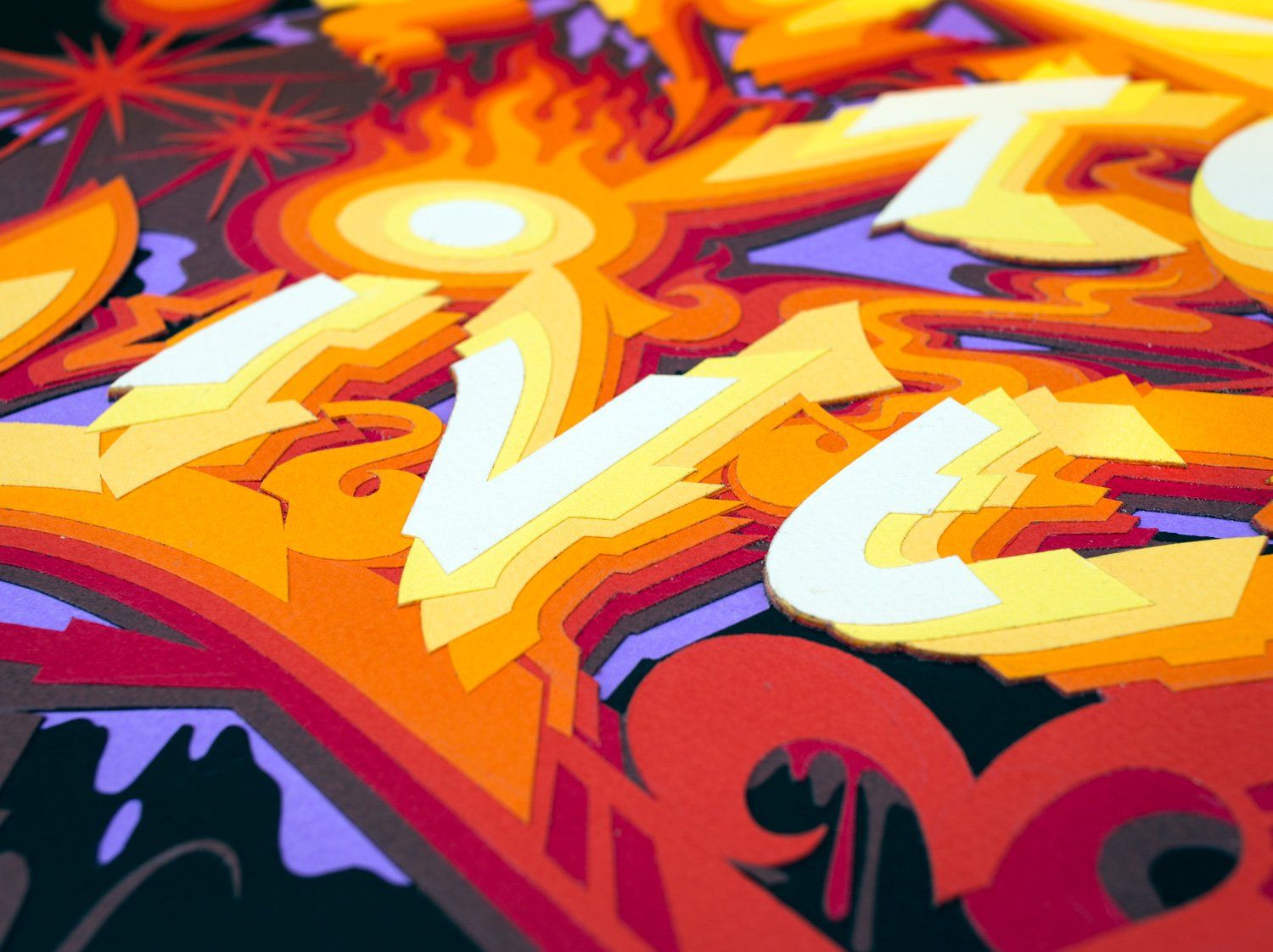 jurne graffiti artist hand cut paper collage words to live by