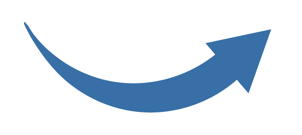Blue curved arrow pointing up and to the right