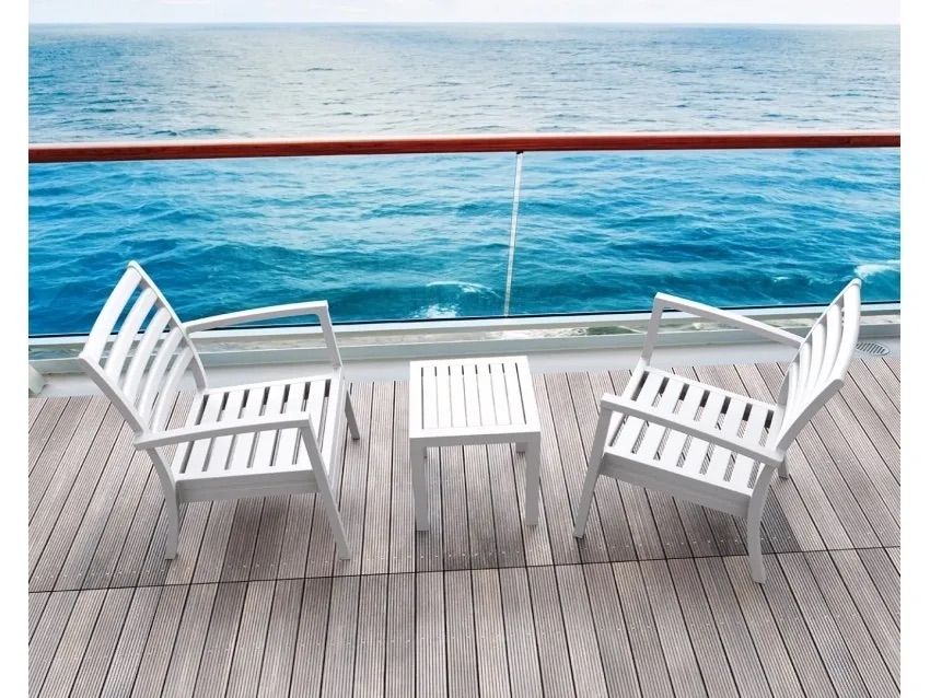 Two Chairs and a Table on a Deck Overlooking the Ocean — Creative Commercial Furniture in Cairns City, QLD 