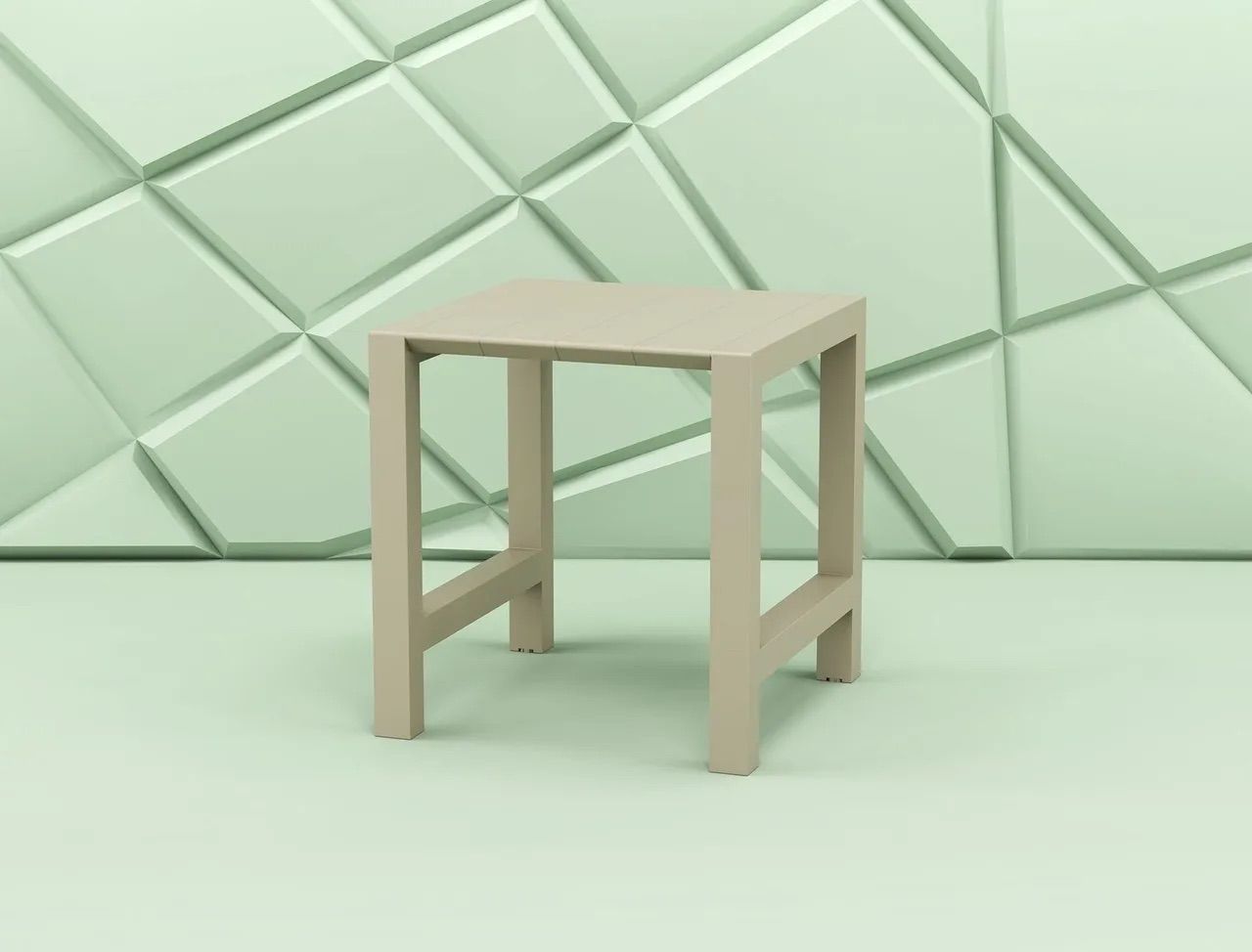 A Small Table in Front of a Wall With Squares on It — Creative Commercial Furniture in Cairns City, QLD 