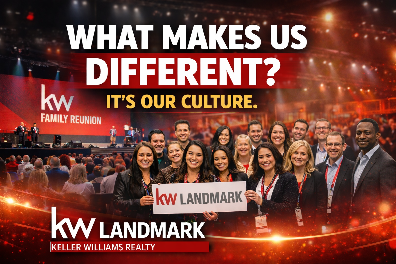 Keller Williams Realty Landmark agents at Family Reunion showcasing the culture and collaboration of