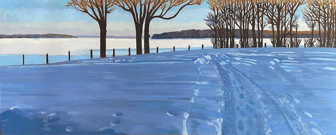 Morning light oil painting.