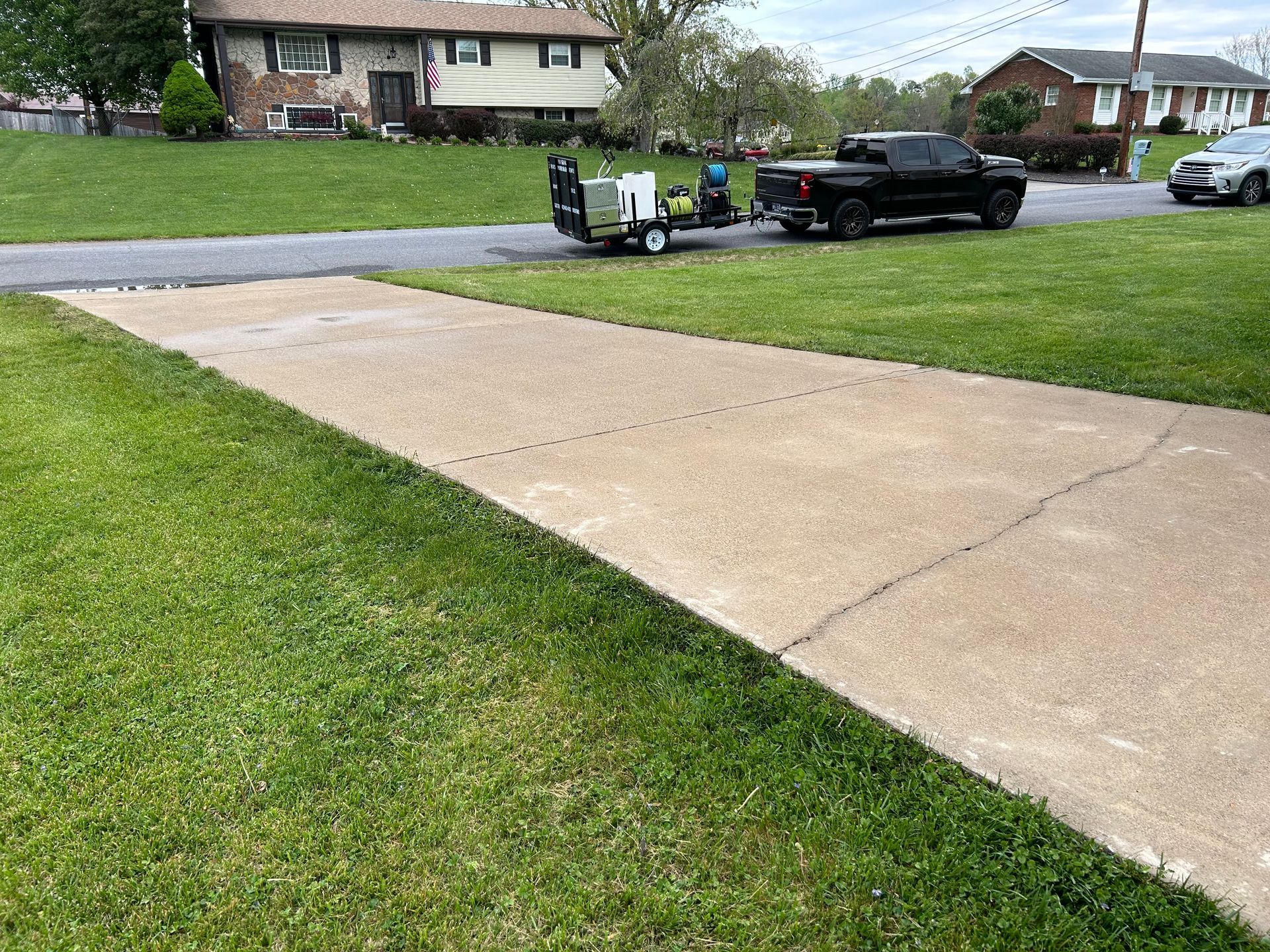 a cleaned driveway