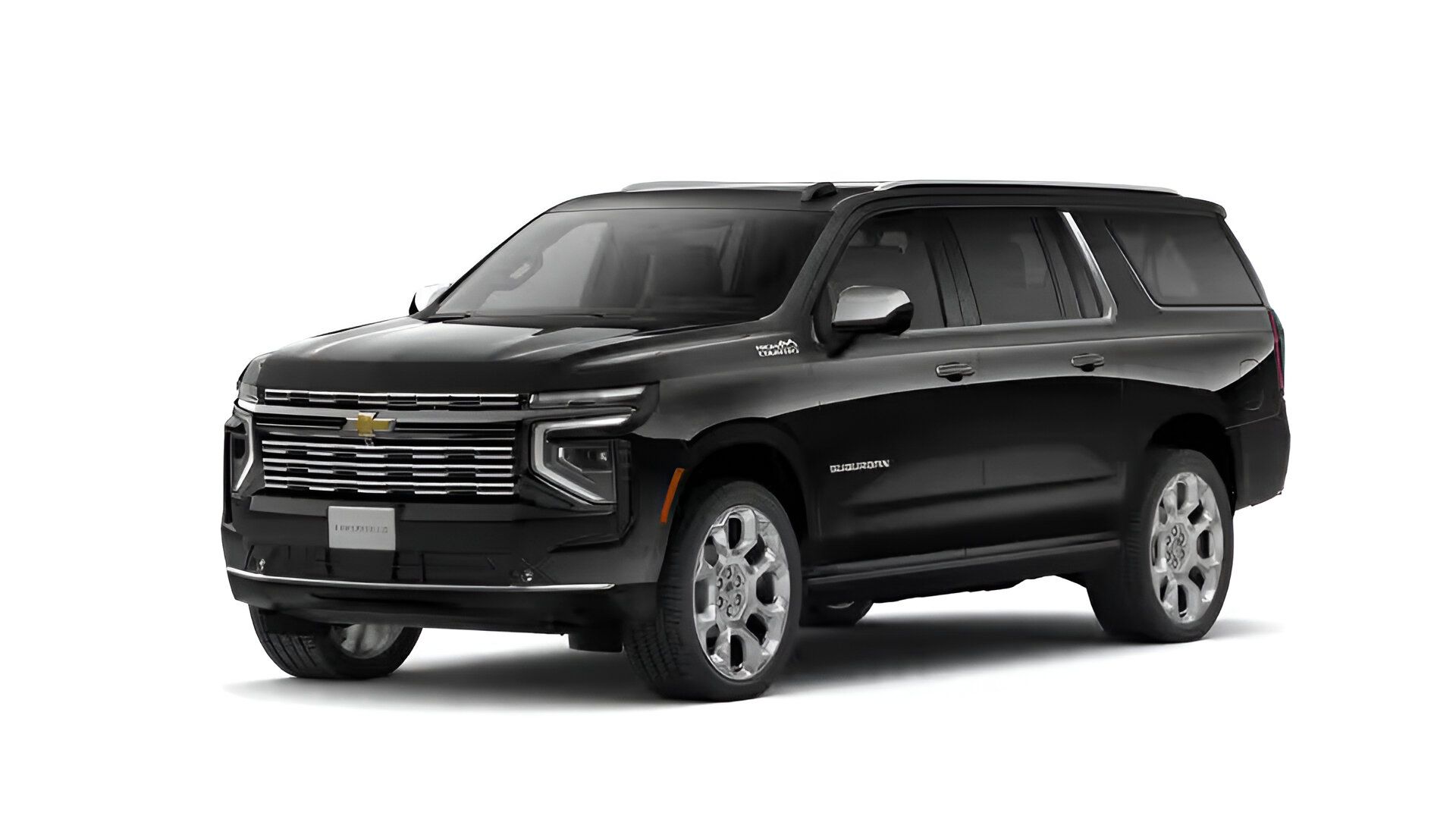 A black cadillac xt6 is shown on a white background.