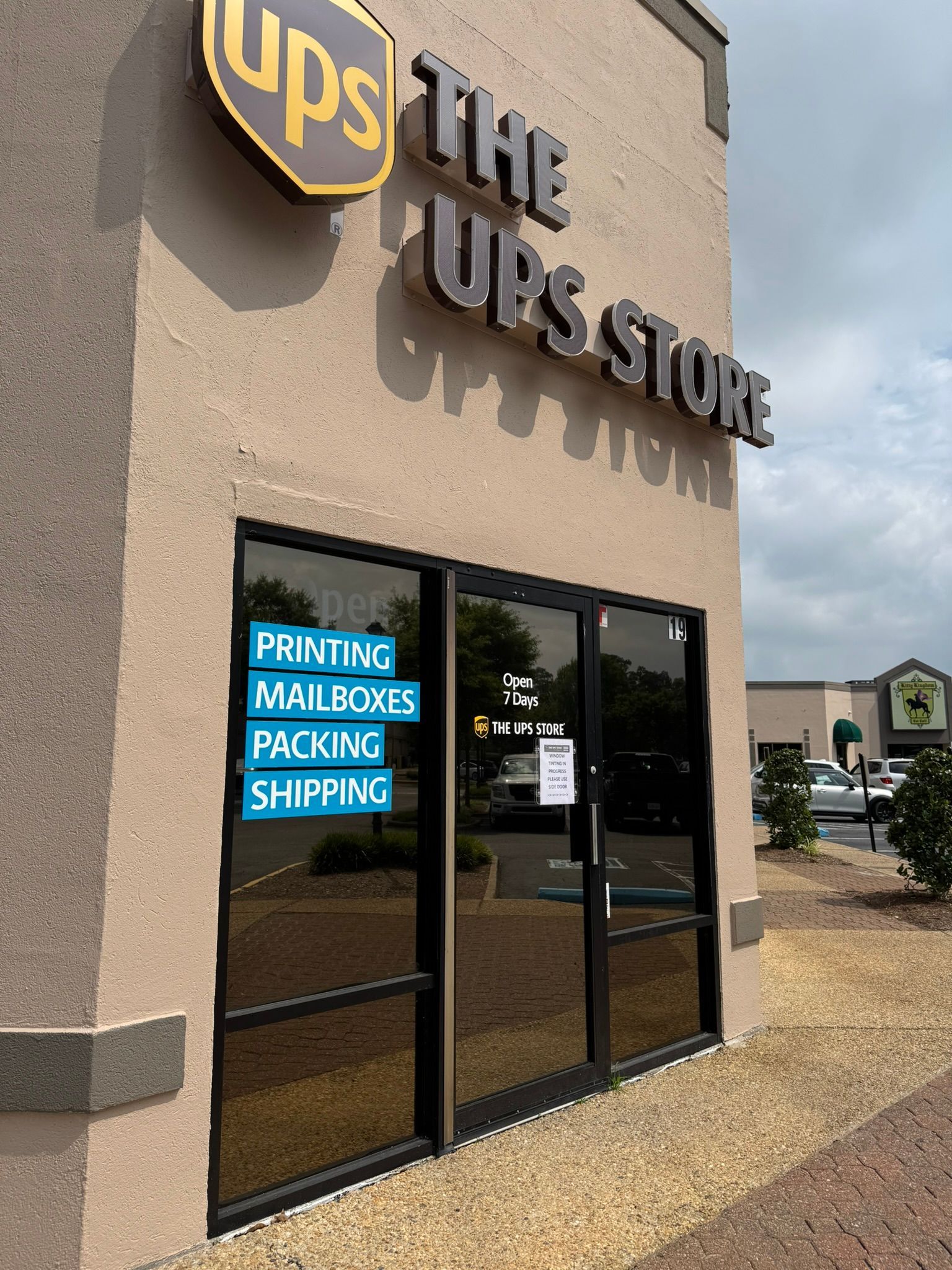 Commercial window tinting at The UPS Store, Chesapeake VA