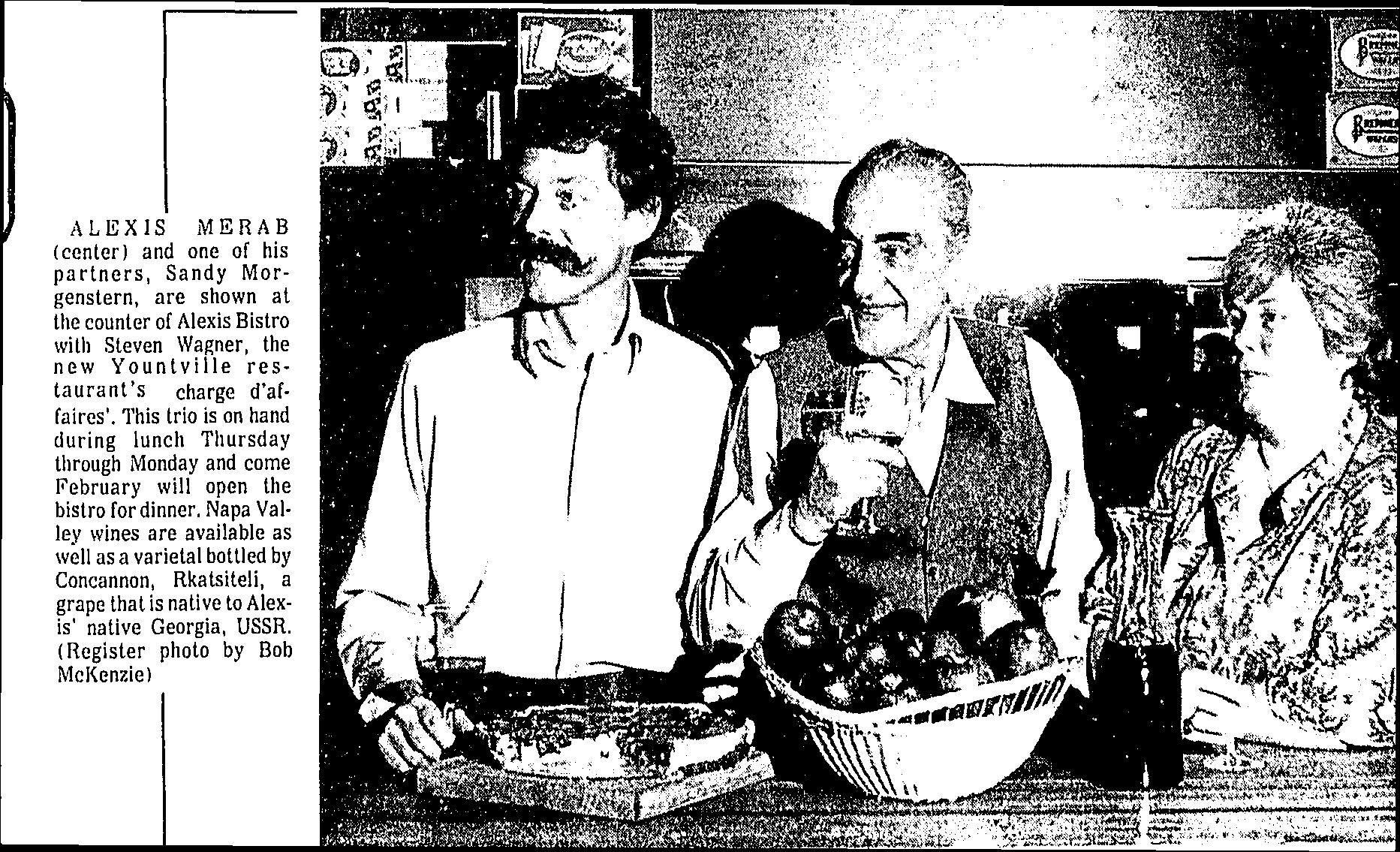 Sepia newspaper clipping of two men talking close together, with the headline 