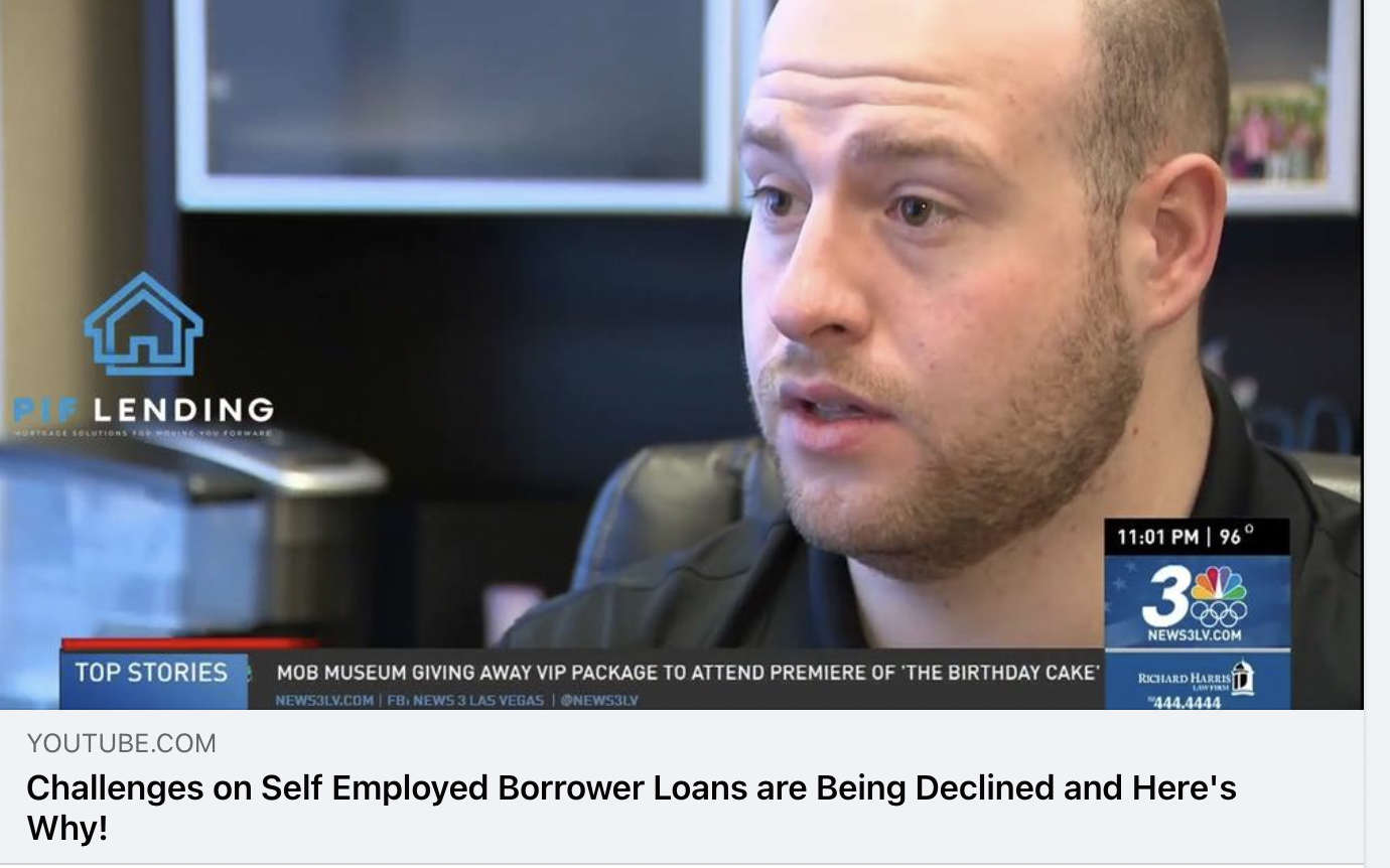 Andrew Leavitt on channel 3 news talking about challenges a self employed borrower may face