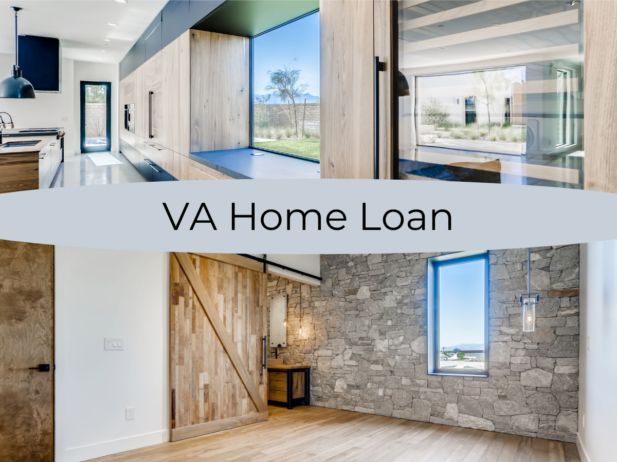 Gorgoues home that can be purchased with a VA Loan Las Vegas. Natural wood and stones shown inside the home