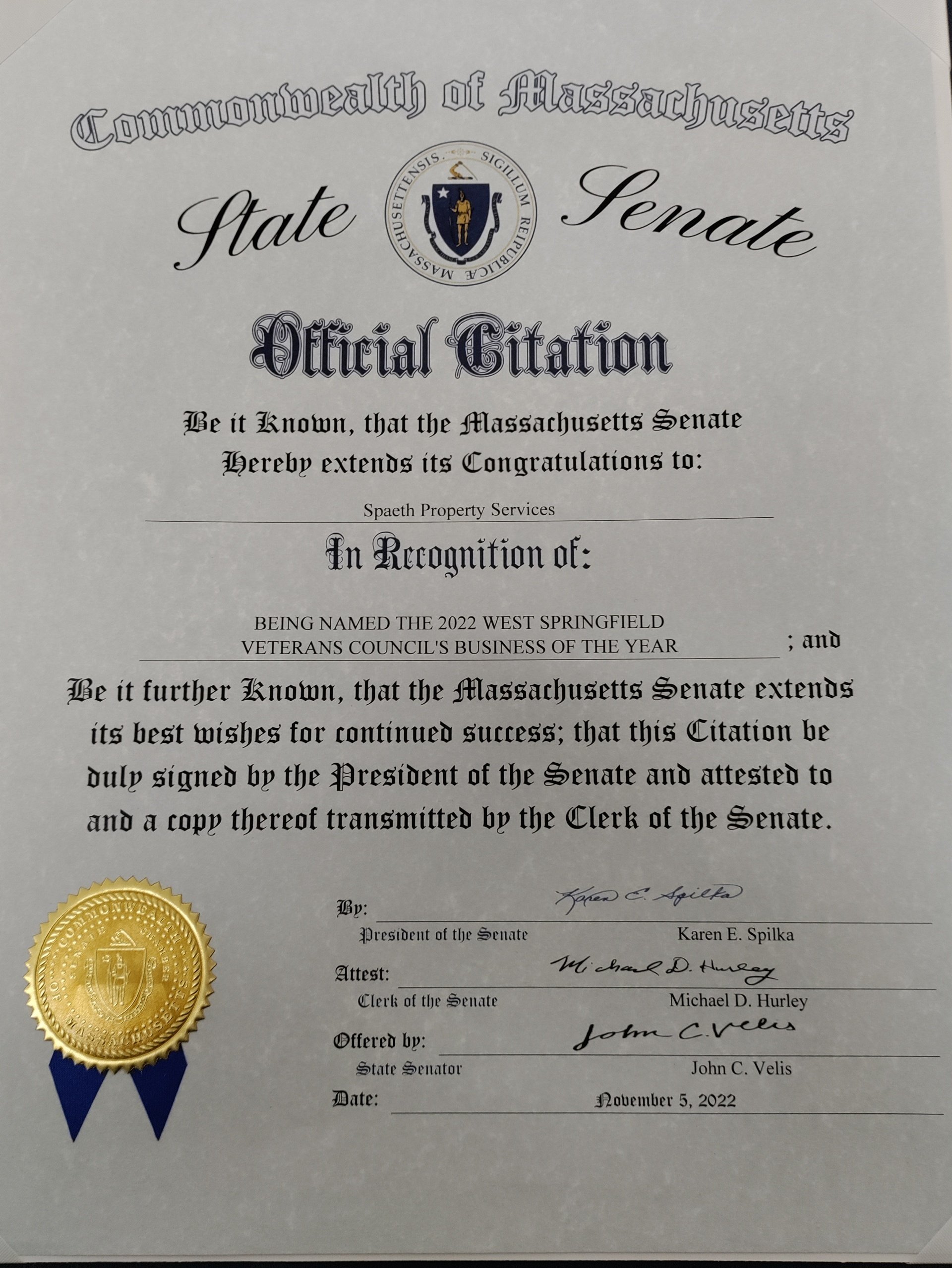 SPAETH awarded Business of the Year