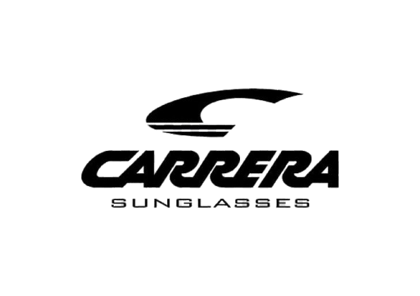 Carrera Sunglasses black logo on a white background