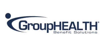 GroupHealth Benefit Solutions logo in blue and gray on a white background