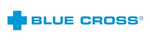 Blue Cross logo with blue medical cross icon and blue text on a white background