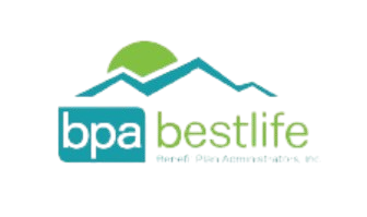 Bpa bestlife logo with teal roof line and green sun icon