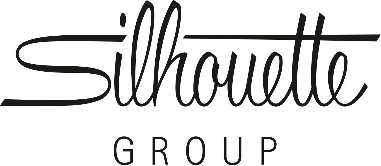 Silhouette Group logo in black script with spaced uppercase text below on a white background