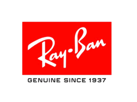 Ray-Ban logo in white on a red background with “Genuine Since 1937” below