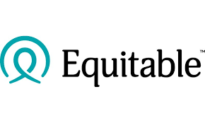 Equitable logo with teal circular icon and black wordmark