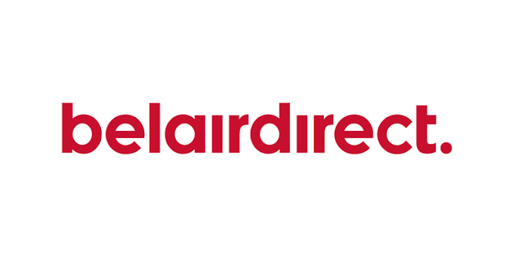 Belairdirect logo in red lowercase text on a white background