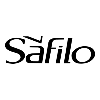 Safilo logo in black italic text on a white background