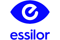 Essilor logo in blue with an eye icon above the word “essilor”