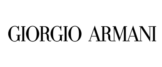 Giorgio Armani logo in black serif text on a white background