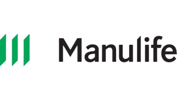 Manulife logo with green bars and black wordmark on a white background