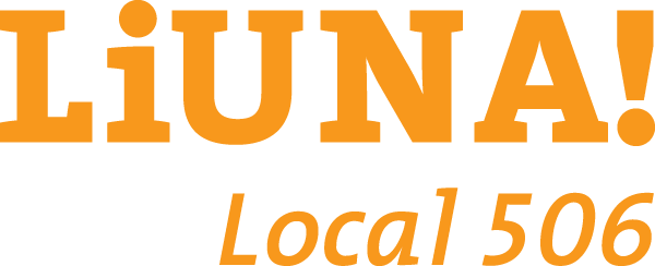 Orange and white “LiUNA! Local 506” union logo