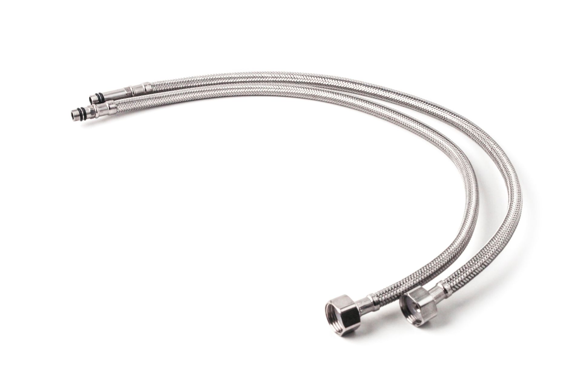 Hoses for connecting a kitchen faucet to a water supply system. Hoses for connecting a kitchen faucet to a water supply system.