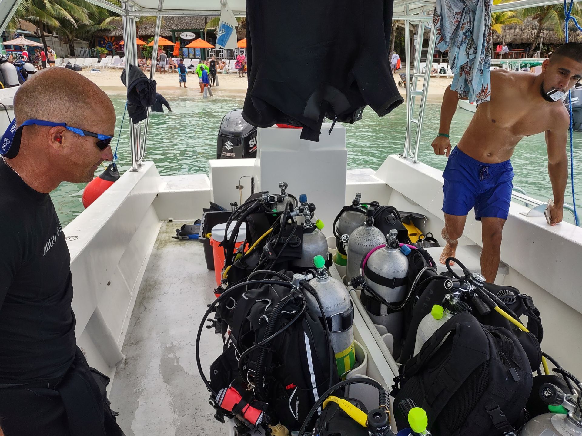 Scuba instructor guiding student at a North Florida spring