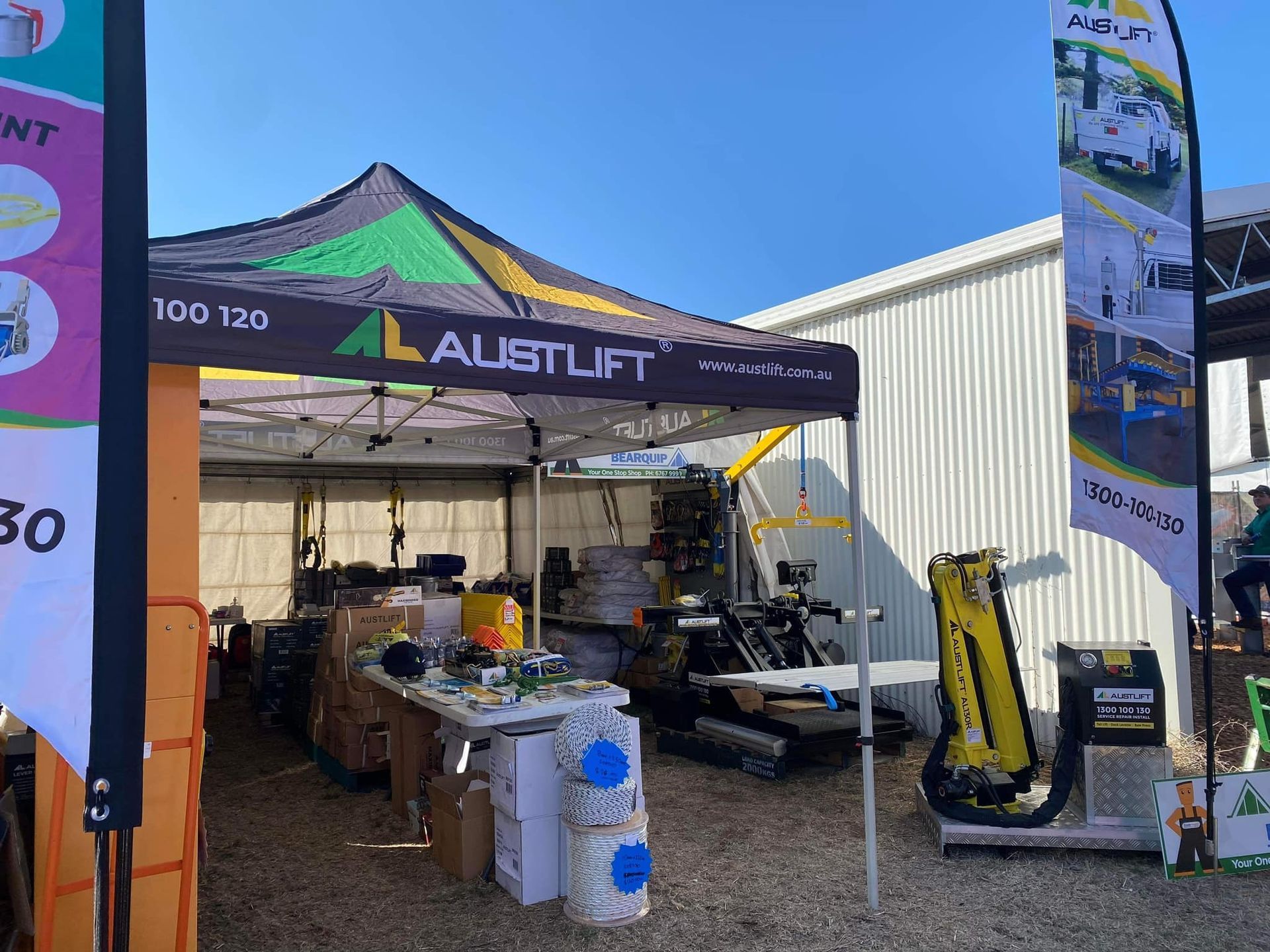 Stall displaying equipment