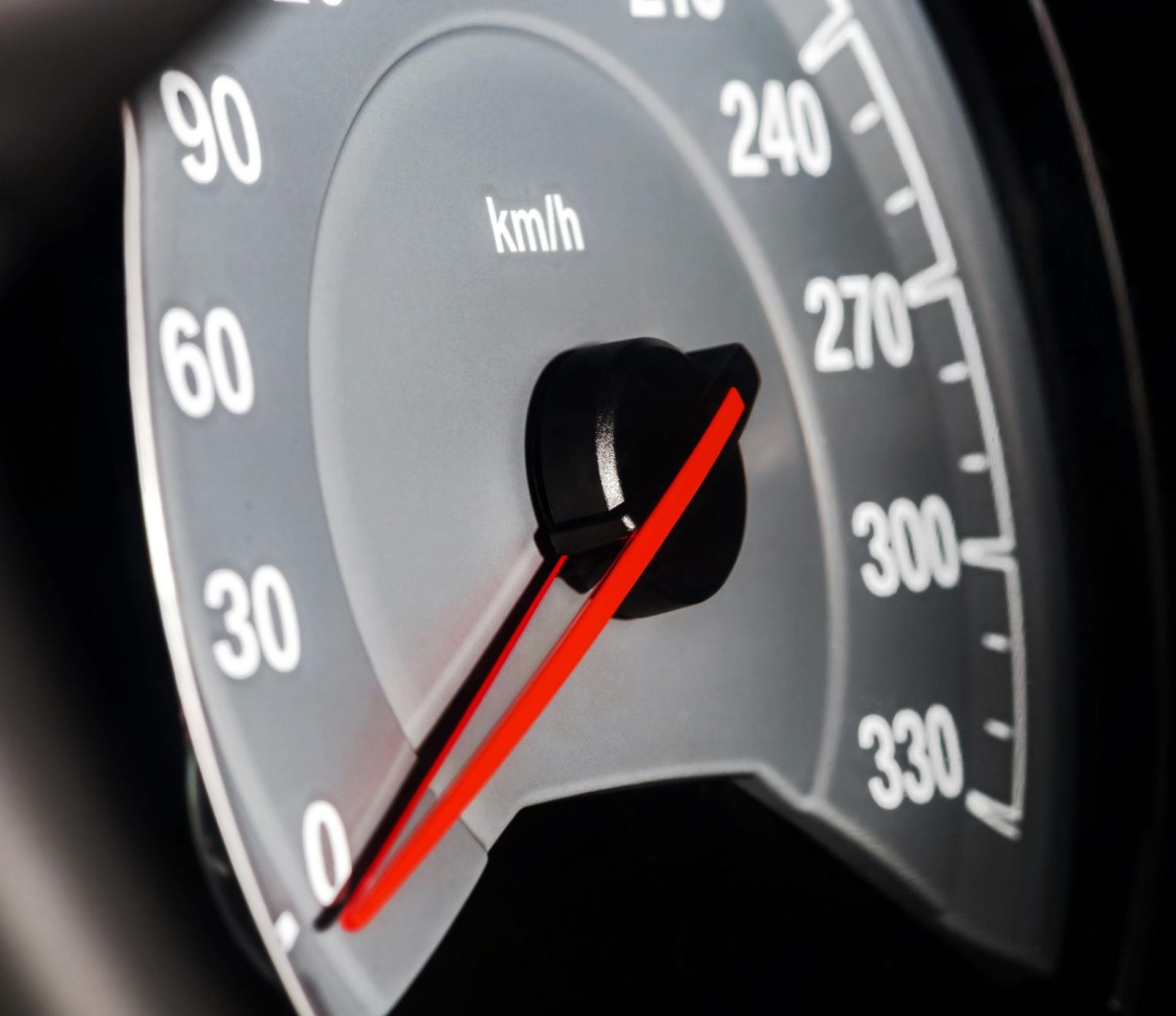 A close up of a speedometer with the number 270 on it