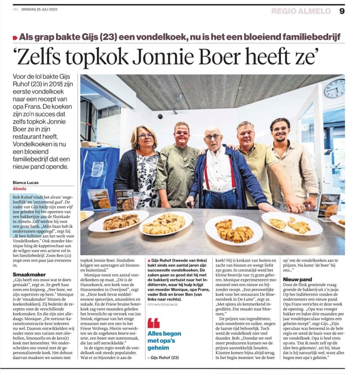 artikel tubantia opening nieuw pand vondelkoeken