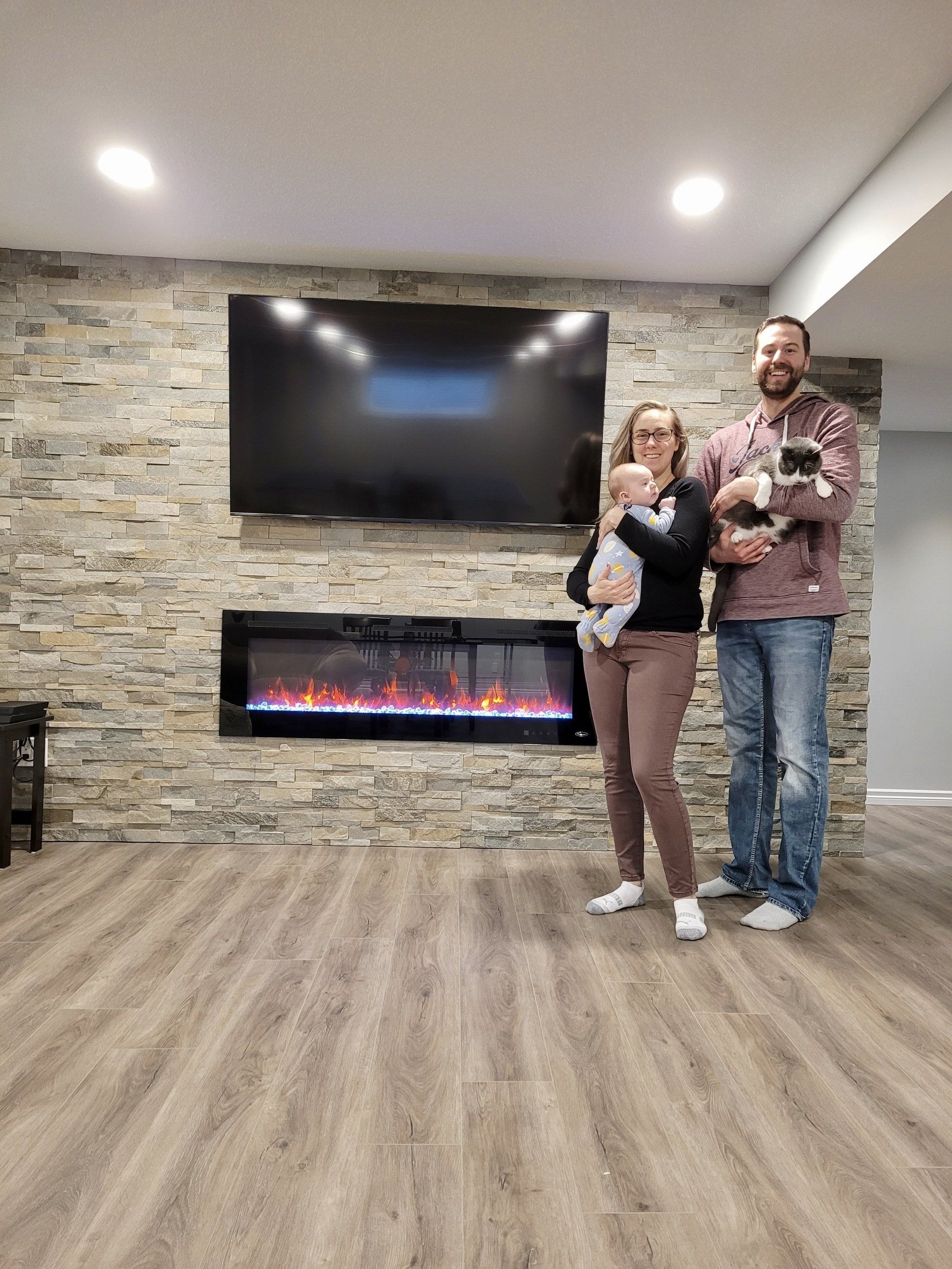 Eddie and Jennifer in their new finished basement