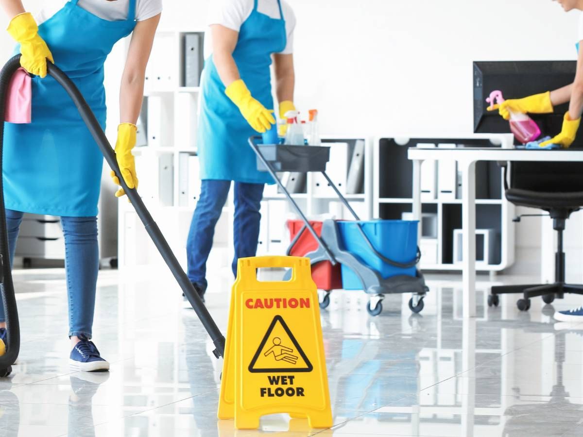 Squeaky Cleaners Nottingham cleaning the kitchen for a business in Nottingham