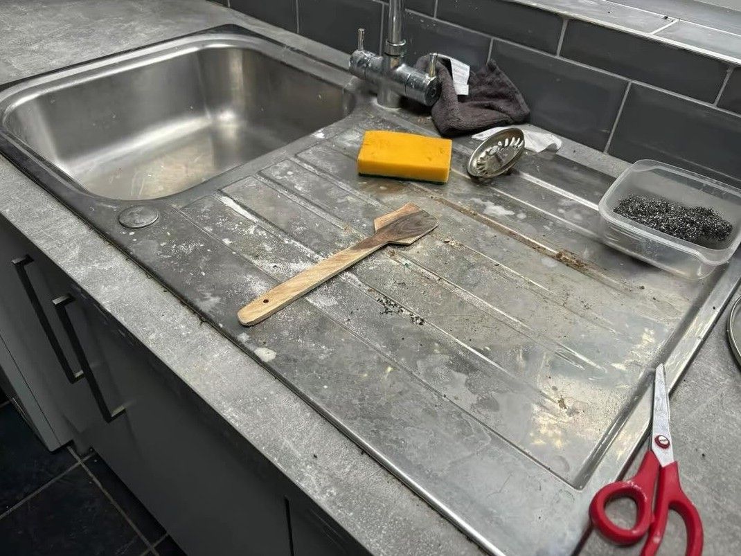 Squeaky Cleaners Nottingham before cleaning a kitchen sink in Hoveringham
