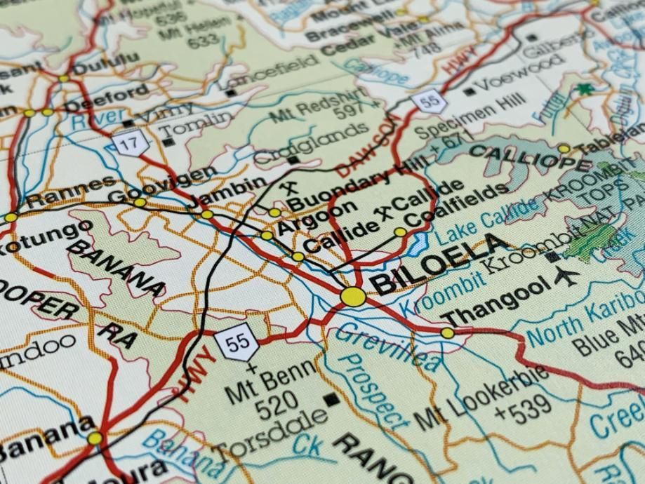 A Close up Of a Map Showing the Location of Biloela — K & S Sheetmetal in Biloela, QLD